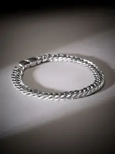 Roadster Men Silver-Plated Cuban Link Chain Bracelet