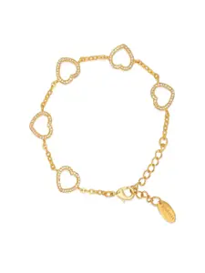 MNSH MNSH Women White Brass Gold-Plated Wraparound Bracelet