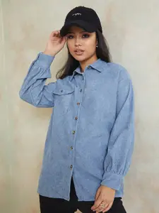 Styli Women Blue Casual Shirt