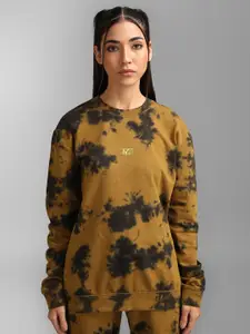 KZ07 By Kazo Women Black Printed Cotton Sweatshirt