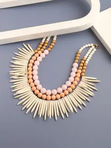 SOHI Gold-Toned & Pink Gold-Plated Necklace