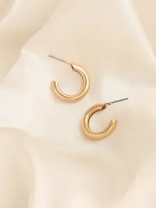 SOHI Women Gold Plated Geometric Half Hoop Earrings