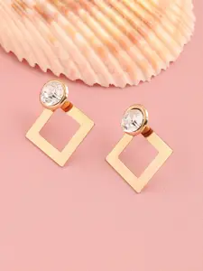 SOHI Gold-Plated Square Studs Earrings
