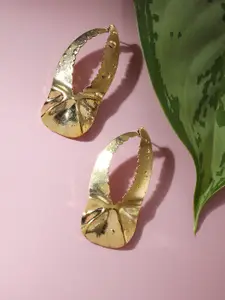 SOHI Gold Plated Contemporary Hoop Earrings