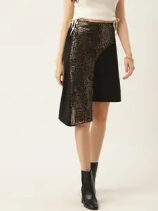 Antheaa Sequenced Slit Party Skirt