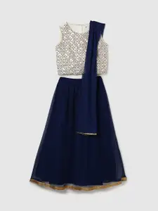 max Girls Embroidered Sequinned Ready to Wear Lehenga & Blouse With Dupatta