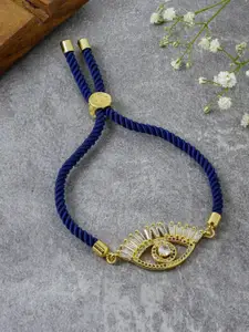 ZIVOM Women Brass Cubic Zirconia Gold-Plated Link Bracelet