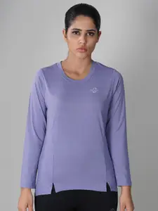 NIVIA Women Purple Dri-FIT T-shirt