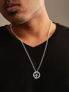 Roadster Silver-Plated Wheel Pendant and Chains