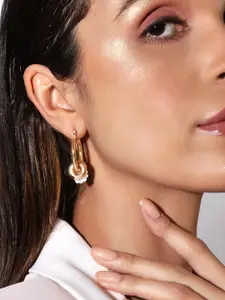 Rubans Voguish Gold Plated Circular Hoop Earrings