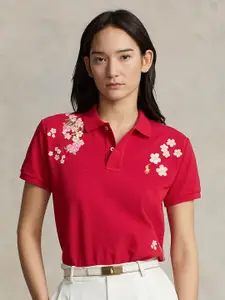Polo Ralph Lauren Women Cotton Polo Collar T-shirt