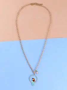 Asthetika Kids Girls Gold-Plated Mermaid Charm Necklace