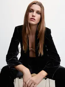 MANGO Velvet Finish Blazer