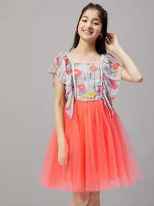 Stylo Bug Girls Floral Printed Fit and Flare Dress