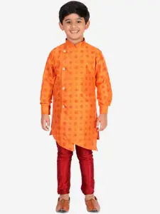 Pro-Ethic STYLE DEVELOPER Boys Angrakha Pure Cotton Kurta with Pyjamas