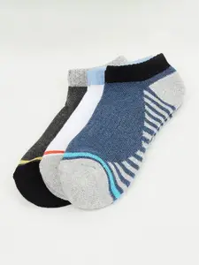 max Men Pack Of 3 Patterned Ankle Length Cotton Socks