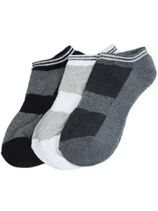 max Men Pack Of 3 Checked Ankle-Length Socks