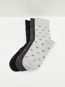max Men Pack Of 3 Patterned Cotton Above Ankle-Length Socks
