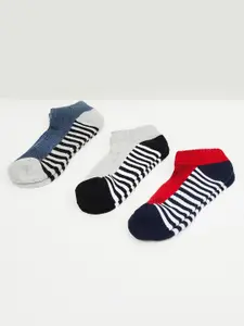 max Men Pack Of 3 Patterned Ankle-Length Cotton Socks