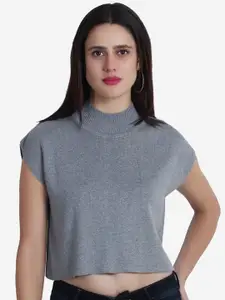 JoE Hazel Women Grey Crop Cotton Pullover