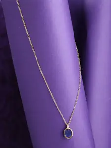 Accessorize Women Gold-Plated Z Healing Stone Lapis Pendant Necklace