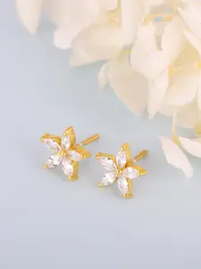 GIVA Women Gold-Plated Floral Studs Earrings