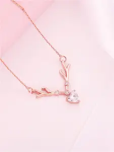 GIVA Rose Sterling Silver Rose Gold-Plated Necklace