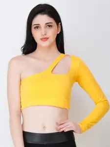 Cation Cut Out One Shoulder Crop Top