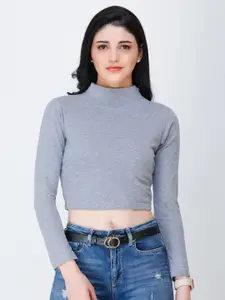Cation High Neck Boxy Crop Top