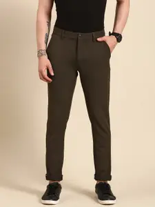 Being Human Men Self Design Textured Slim Fit Mid-Rise Chinos Trousers