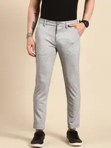 Being Human Men Self Design Textured Slim Fit Mid-Rise Chinos Trousers