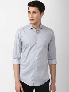 Peter England Men Grey Slim Fit Casual Shirt