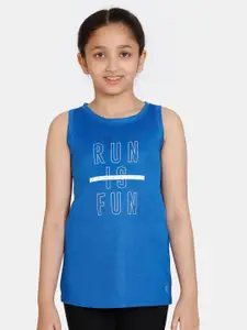 Zelocity by Zivame Girls Typography Printed Sleeveless Sports T-shirt