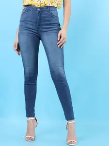 Freehand Women Skinny Fit High-Rise Heavy Fade Stretchable Jeans