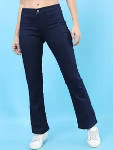 Freehand Women Bootcut Slash Knee Stretchable Cotton Jeans