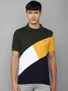 Allen Solly Men Colourblocked Cotton Polo Collar T-shirt
