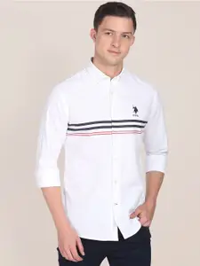 U.S. Polo Assn. Men Horizontal Stripes Cotton Casual Shirt