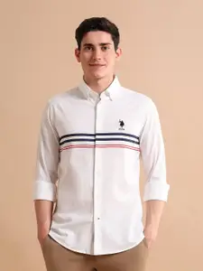 U.S. Polo Assn. Men Horizontal Stripes Cotton Casual Shirt