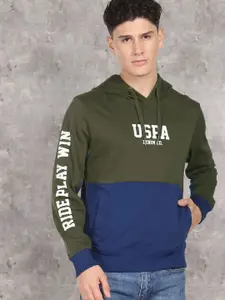 U.S. Polo Assn. Denim Co. Colourblocked Hooded Sweatshirt