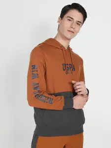 U.S. Polo Assn. Denim Co. Colourblocked Hooded Sweatshirt