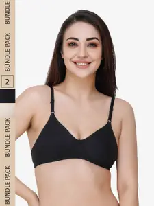 Docare Pack Of 2 Non Padded Cotton All Day Comfort T-shirt Bra