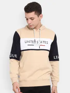 V-Mart Men Printed Cotton Hooded Sweatshirt