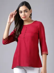 KALINI Round Neck A-Line Top