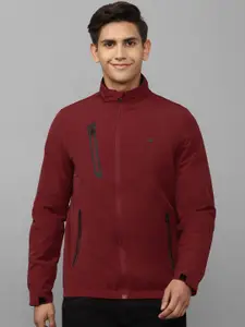 Allen Solly Men Maroon Solid Tailored Jacket