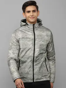Allen Solly Men Grey Cotton Camouflage Padded Jacket
