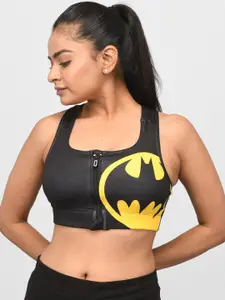 Athlizur Batman Bat Signal Zipper Rapid-Dry Sports Bra