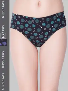 Dollar Missy Pack of 2 Deep Printed Inner Elasticated Hipster Panty MMBB-121P-R3-OE3-PO2