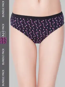 Dollar Missy Pack of 2 Deep Printed Outer Elasticated Hipster Panty MMBB-101P-R3-OE3-PO2