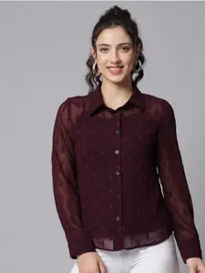 Beatnik Semi Sheer Georgette Casual Shirt