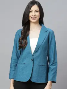 Cottinfab Women Pure Cotton Single-breasted Formal Blazer